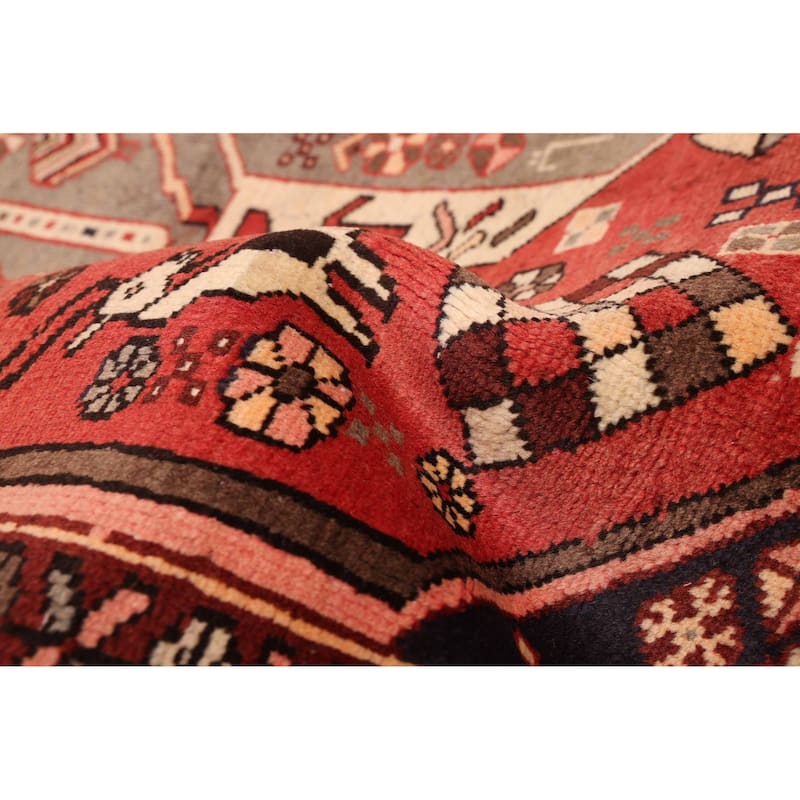 ECARPETGALLERY Hand-knotted Melis Vintage Red Wool Rug - 6'7 x 9'10