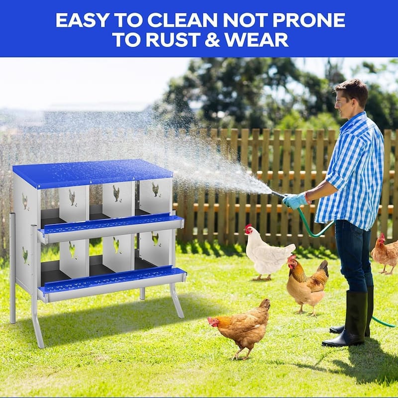 6 Compartment Nesting Box, Chicken Laying Box, with Bracket Legs, Easy to Clean and Install