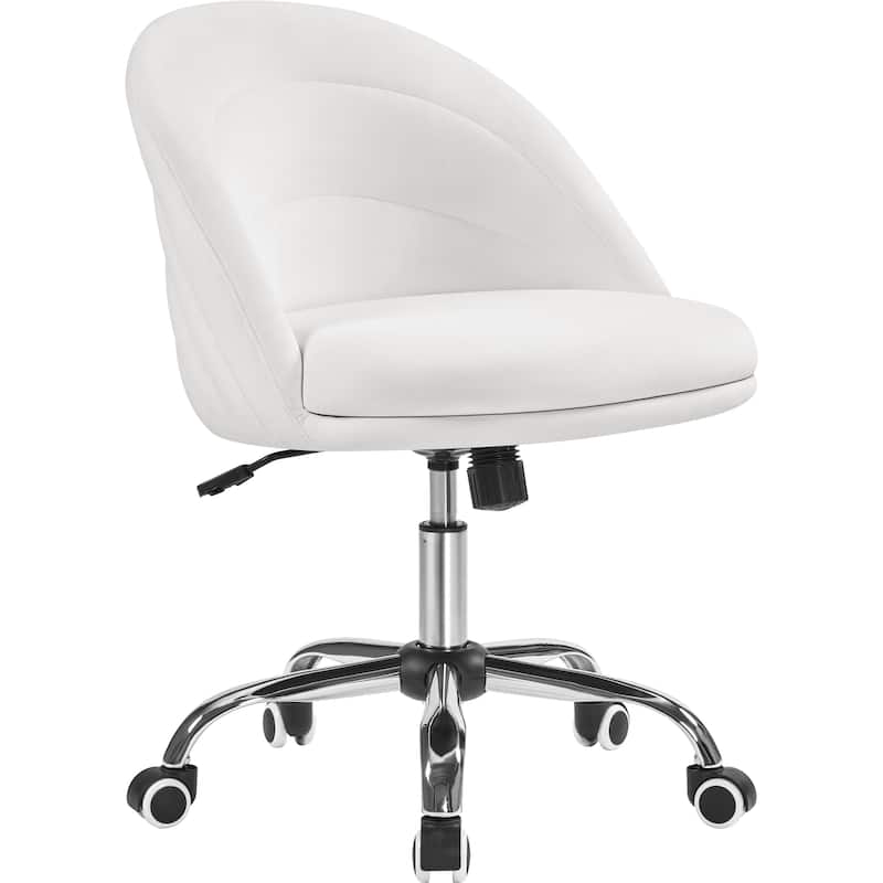 Yaheetech Modern Velvet Armless Desk Chair Office Chair for Bedroom, Home Office