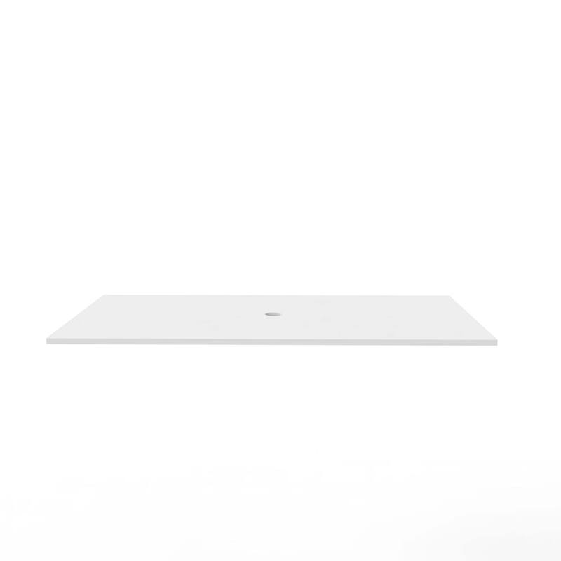 Thin Modern White Solid Surface Vanity Countertop - Sizes 24", 30", 36", 48", 60", 72", 84"