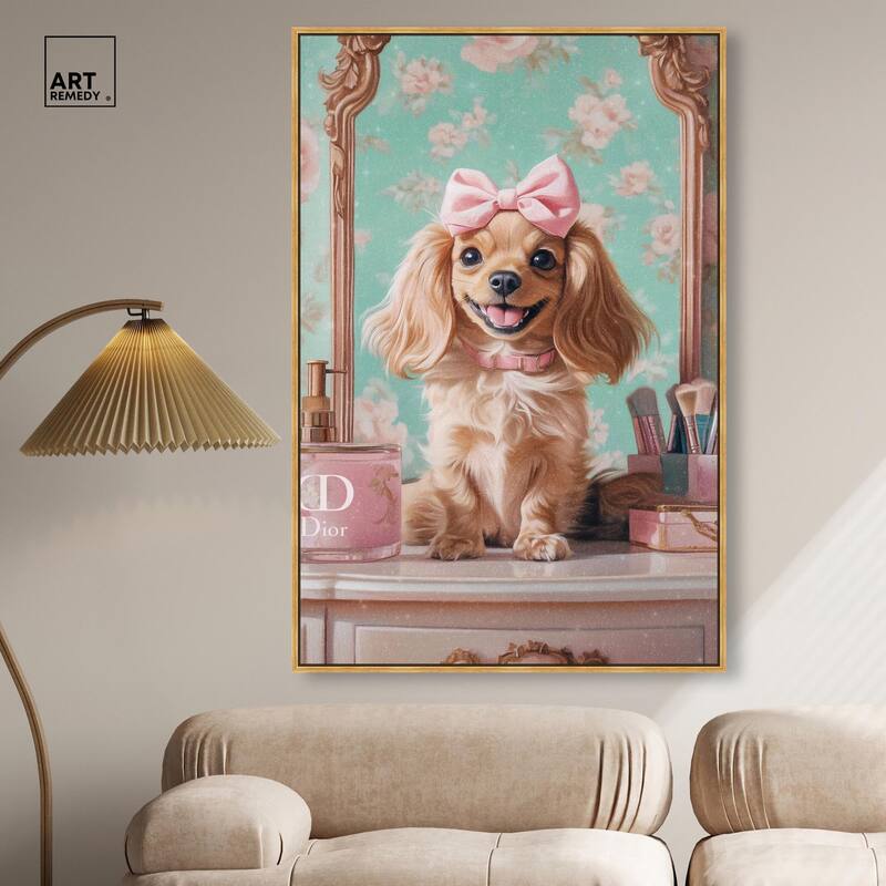 Cute Doxxie at the Vanity Canvas by Art Remedy