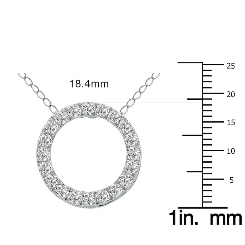 Marquee 1 Carat TW Lab Grown Diamond Circle Pendant in 14K White Gold