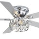 preview thumbnail 30 of 33, 52" Flush Mount 5-Blade Modern Crystal Indoor Ceiling Fan with Light Kit and Remote