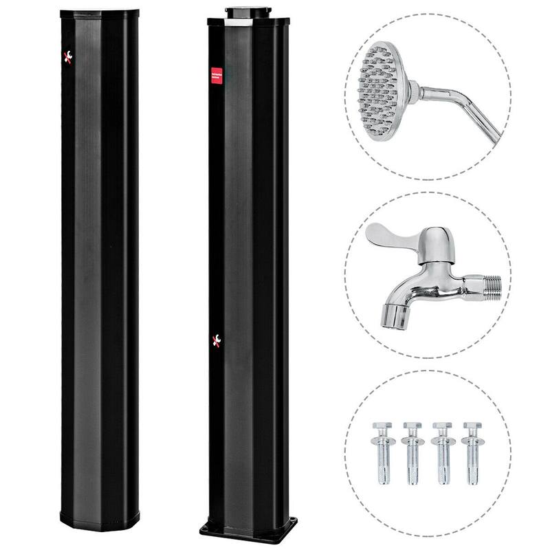 Costway 9.3 Gallon Outdoor Solar Heating Shower 7.2Ft Adjustable