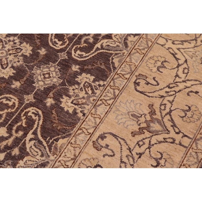 Boho Chic Ziegler Kolby Charcoal Beige Hand-Knotted Wool Rug - 7'10'' x 9'8''