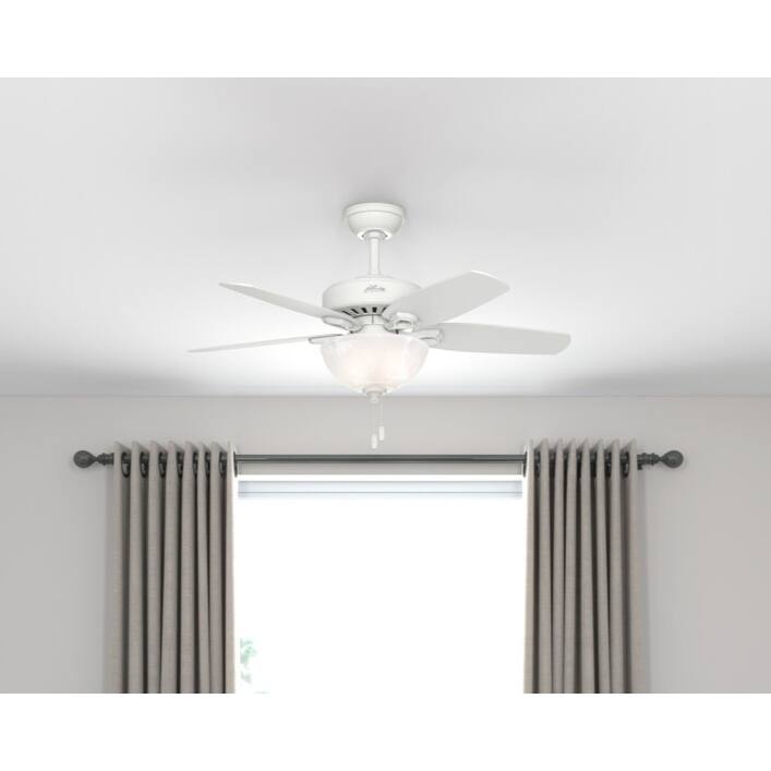 Hunter 42" Builder Ceiling Fan with LED Light Kit and Pull Chain - Snow White