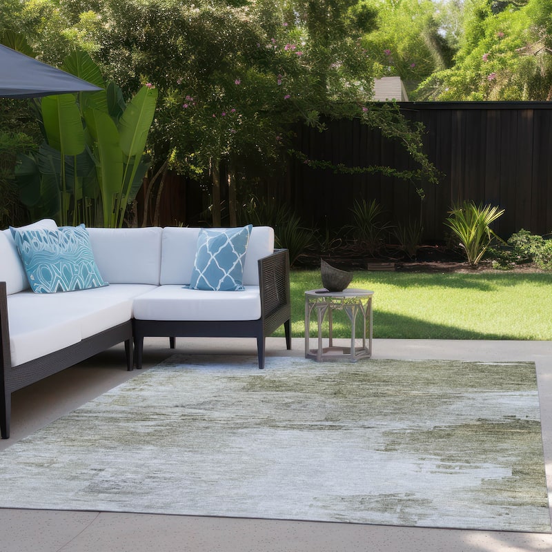 Machine Washable Indoor/ Outdoor Chantille Abstract Ombre Rug