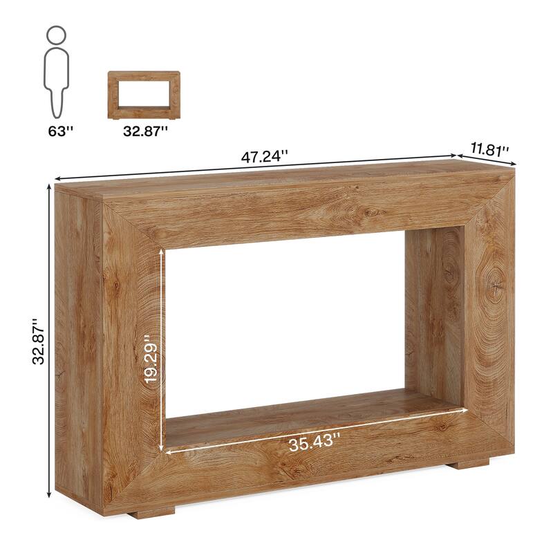 Rustic Console Sofa Table for Entryway, Hallway, Living Room - 47.24" W x 32.8" H x 11.81" D