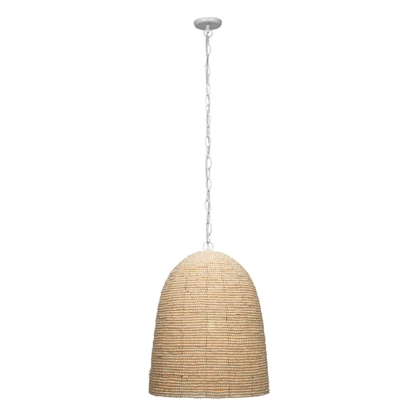 Jamie Young Waterfront Wood Beaded 1-Light Pendant - 100 Max Wattage; 120 Volts