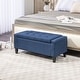 preview thumbnail 1 of 29, HOMCOM Ottoman Bench Tufted Storage Chest with Flipping Top, 36.25"W x 15.75"D x 15.75"H Dark Blue