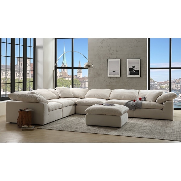 Copper Grove Chadir Modular Ivory Linen Armless Chair (Armless Chair Only). Opens flyout.