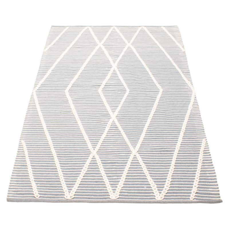 ECARPETGALLERY Braid weave Sienna Grey Wool Rug - 4'9 x 7'11