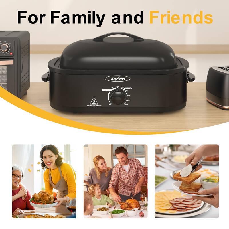 14-Quart Electric Roaster Oven with Self-Basting Lid