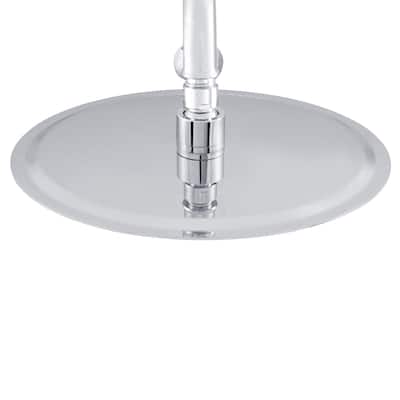 10-in Low Profile Rain Showerhead with Swivel Ball Joint and Soft Silicone Tips Polished Stainless Steel