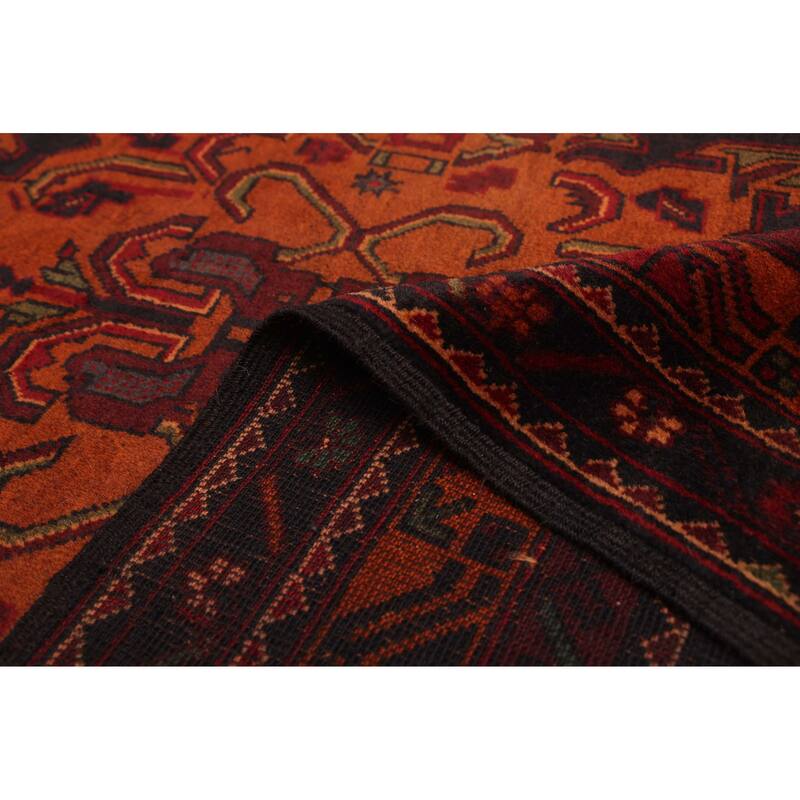 ECARPETGALLERY Hand-knotted Teimani Black, Rust Wool Rug - 3'8 x 6'8