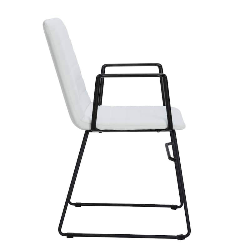 Zylar Ergonomic Guest Chair with Leather, Stainless Steel Base, High-Density Foam, Modern Design for Office or Waiting Room