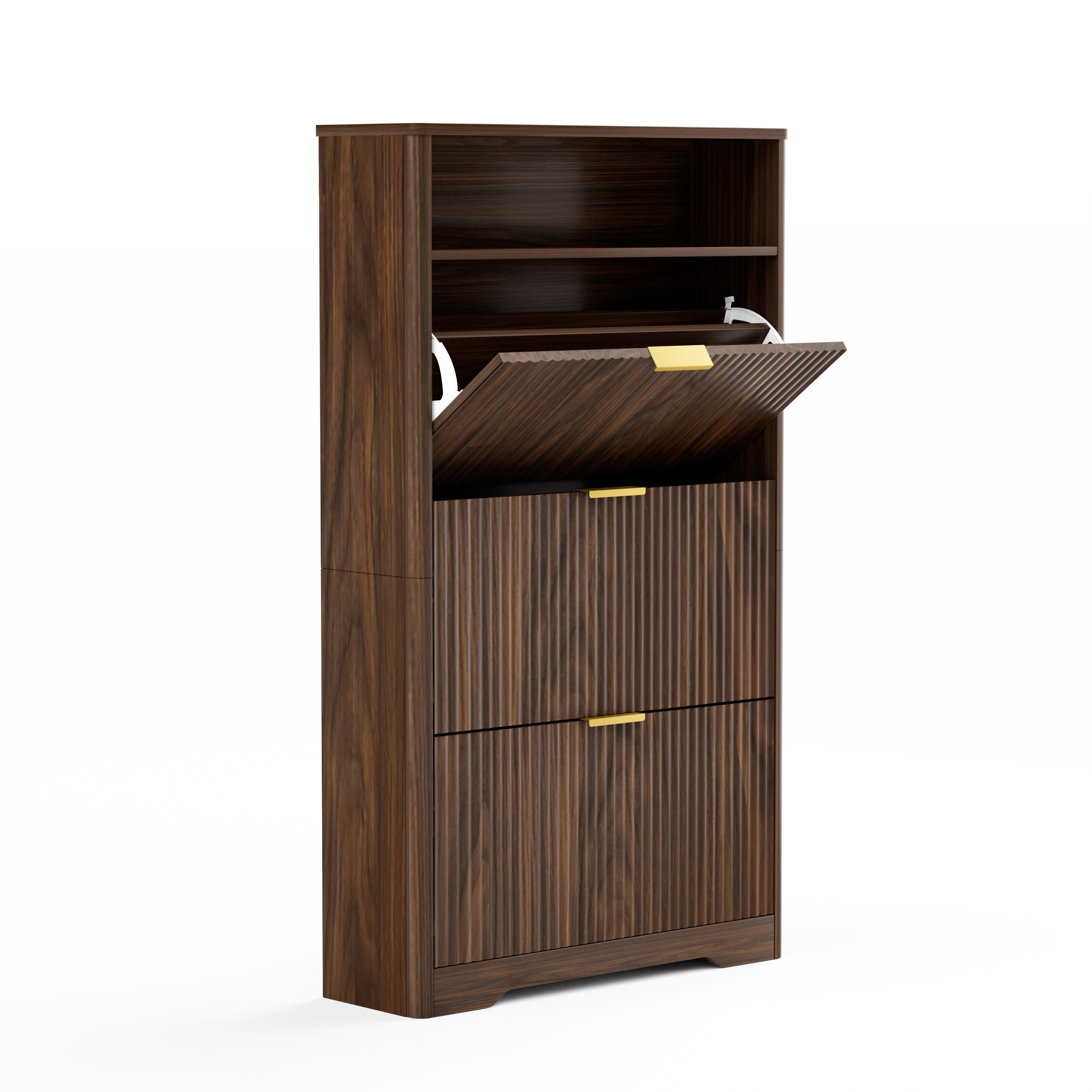 茶棚 Beacon Wood & Seagrass Storage Cabinet Dark Brown | Nathan James