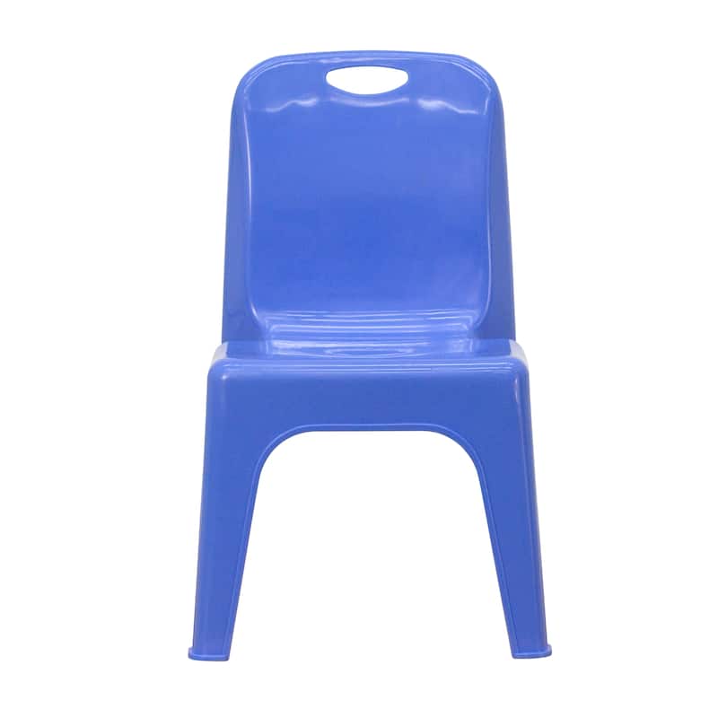 2 Pack Plastic Stackable School Chair with Carrying Handle and 11"H Seat