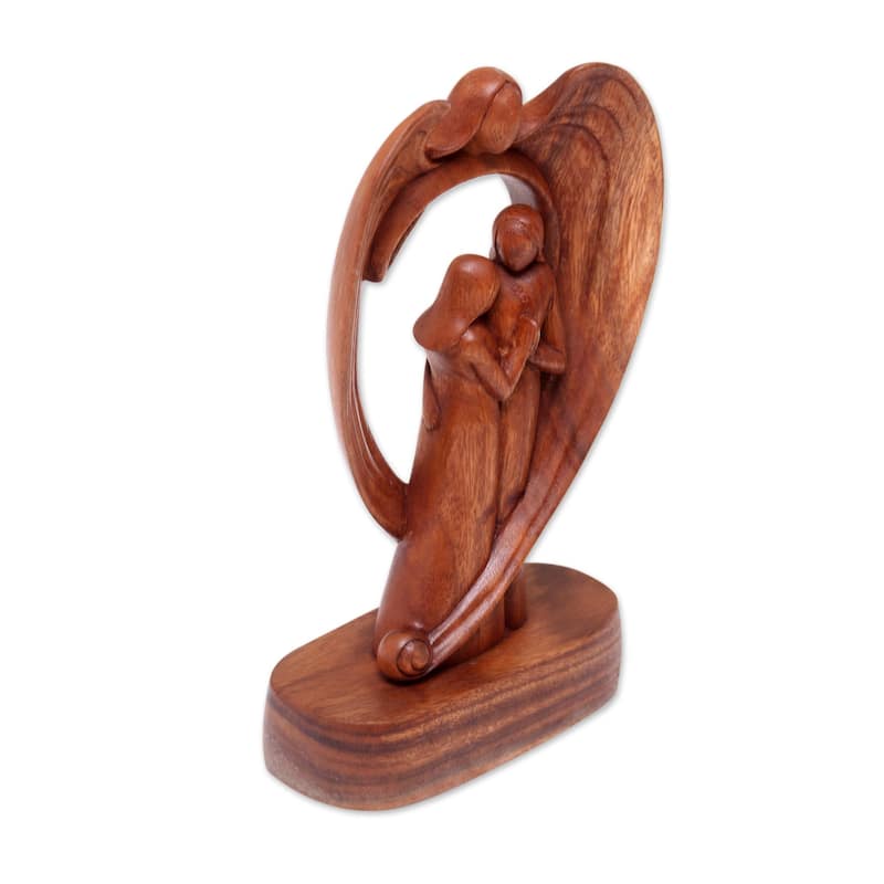 Novica Handmade Angelic Presence Wood Sculpture