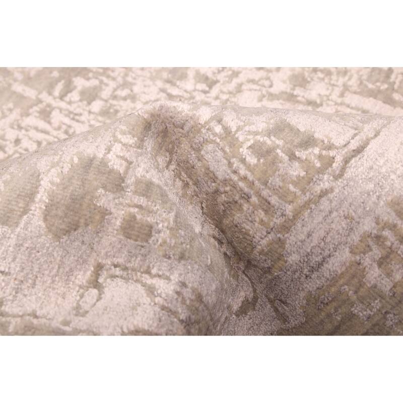 ECARPETGALLERY Hand-knotted Legacy Grey Silk, Wool Rug - 2'7 x 9'10