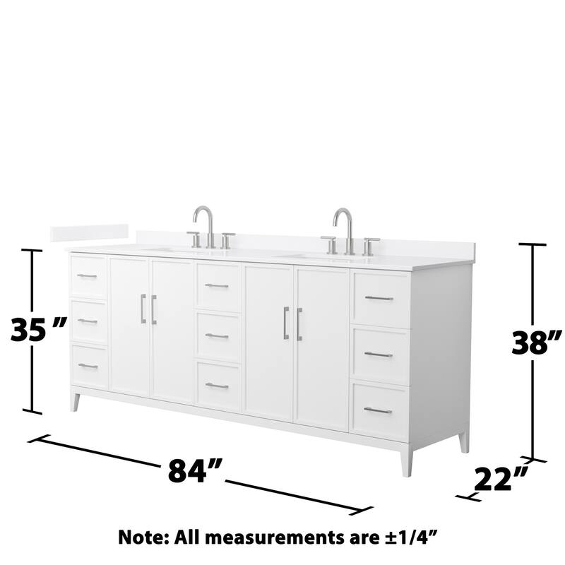 Wyndham Collection WCH717184D-QTZ-US3MXX Elan 84" Free Standing Double