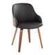 preview thumbnail 22 of 36, Carson Carrington Duvnas Modern Upholstered Dining/Accent Chair Black Faux Leather/Walnut