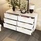 preview thumbnail 16 of 28, Modern 6-Drawer Dresser with Gold Legs and Handles, 47.2" Wide Mid-Century Bedroom Dresser Chest White
