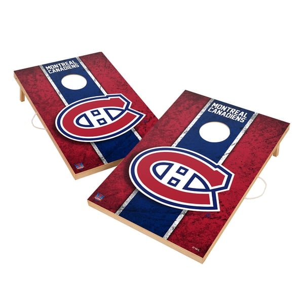 slide 2 of 5, Vintage Montreal Canadiens NHL Regulation 2x4 Cornhole Set Include Carry Case