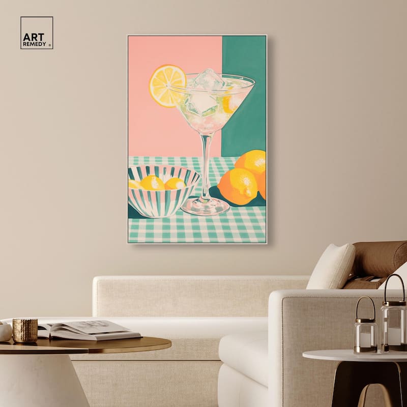 Lemon Slice Drink Canvas by Art Remedy
