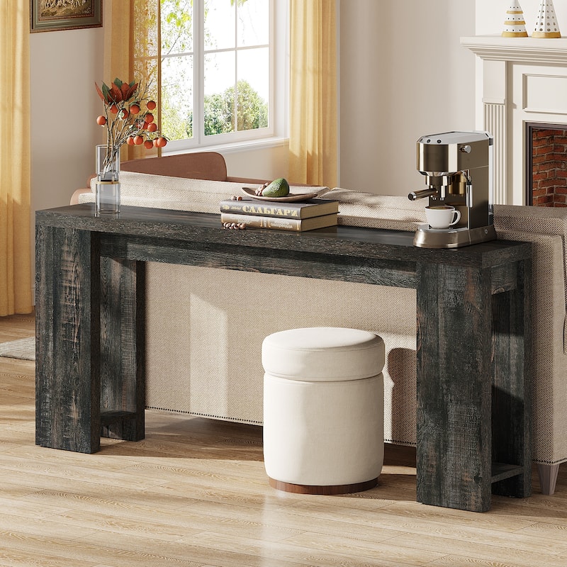 Farmhouse Wood 70.9 Inches Extra Long Console Table for Living Room, Hallway