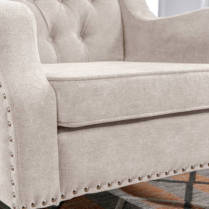 Mid-Century Modern Accent Chair Single Sofa Chair with Solid Wood Legs