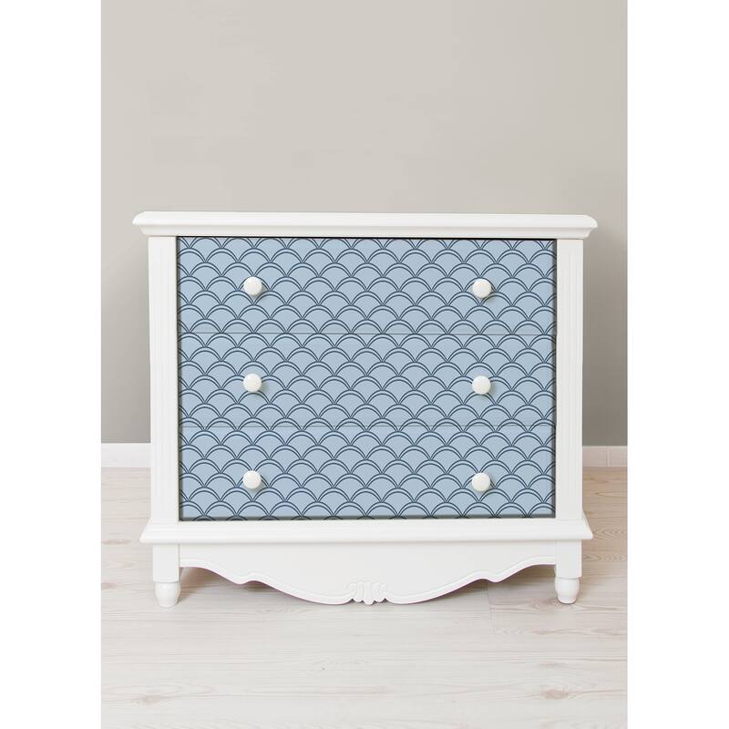 NuWallpaper Deco Wave Blue Peel and Stick Wallpaper