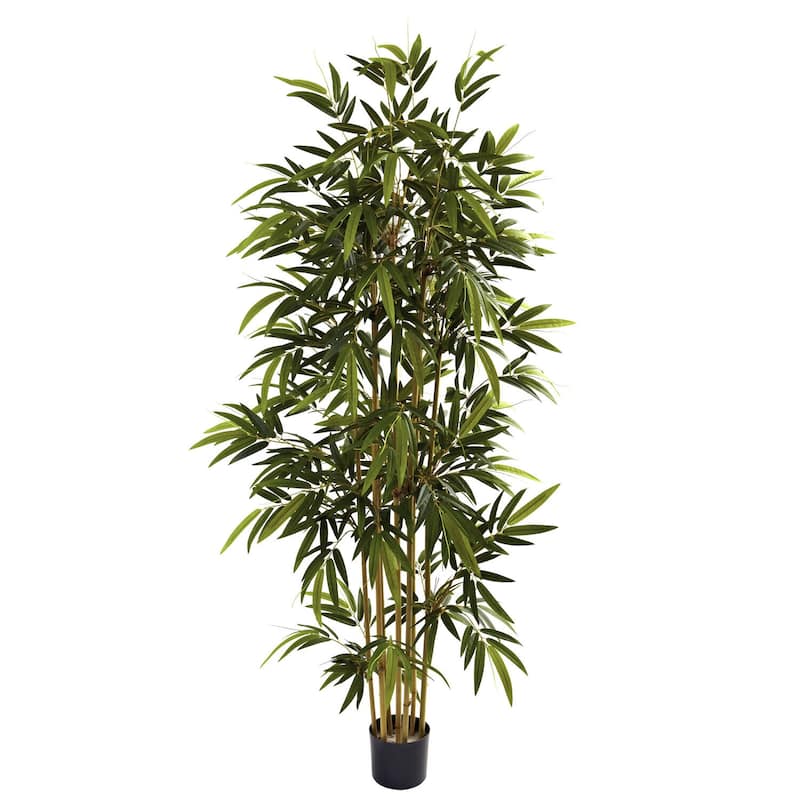 Artificial Bamboo Tree 6FT Indoor, Realistic Faux Bamboo Plant with Planter, Home Office Decor Floor Plant - 6ft.