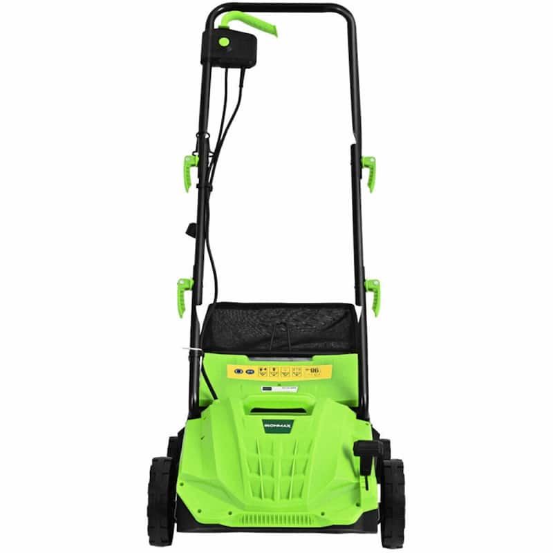 12-AMP Corded Electric Scarifier & Dethatcher 13" Cutting Width with 40L Grass Collection Bag - 40" x 20" x 40"