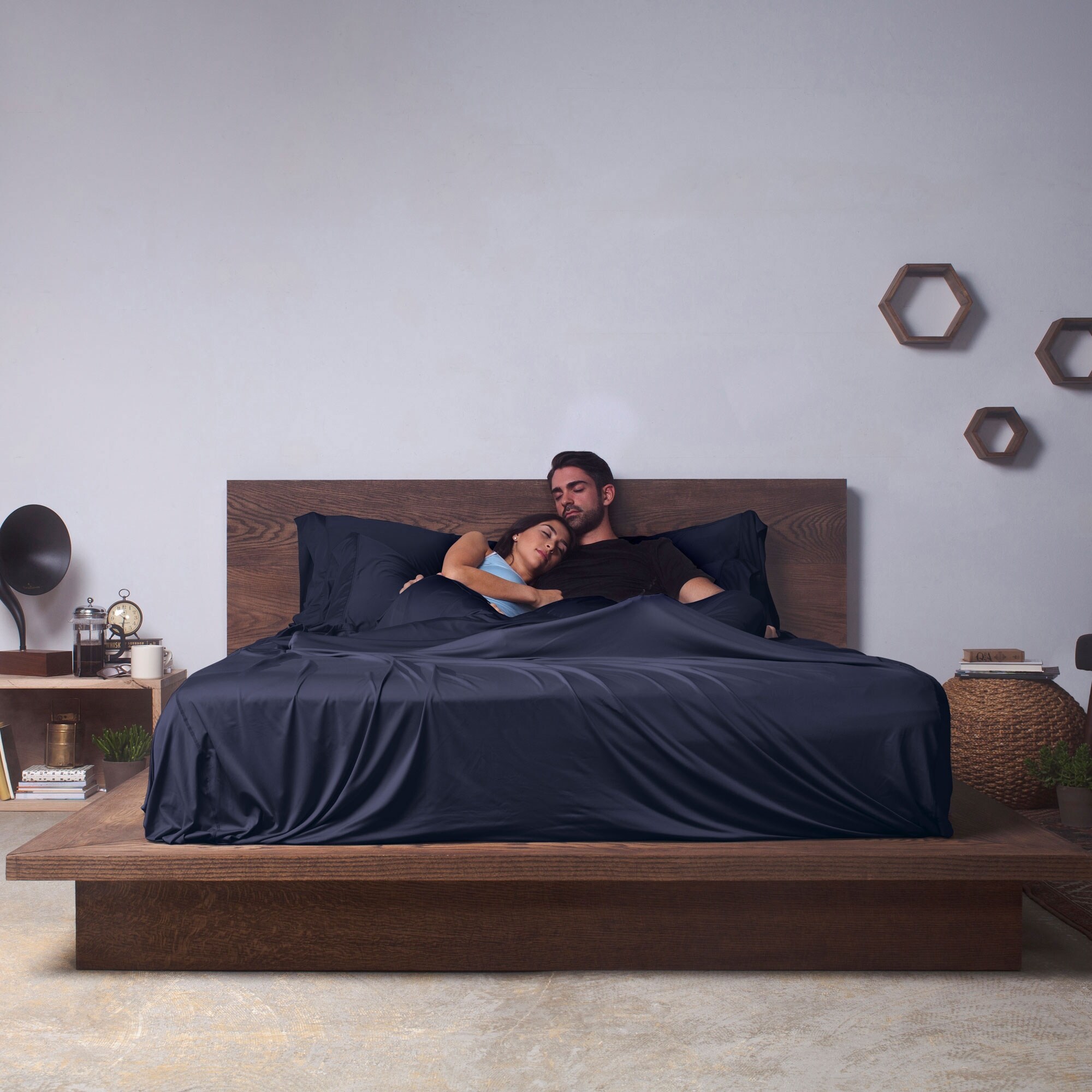 SHEEX Elevated Performance Sheets w 2 Pillowcases King California King Navy