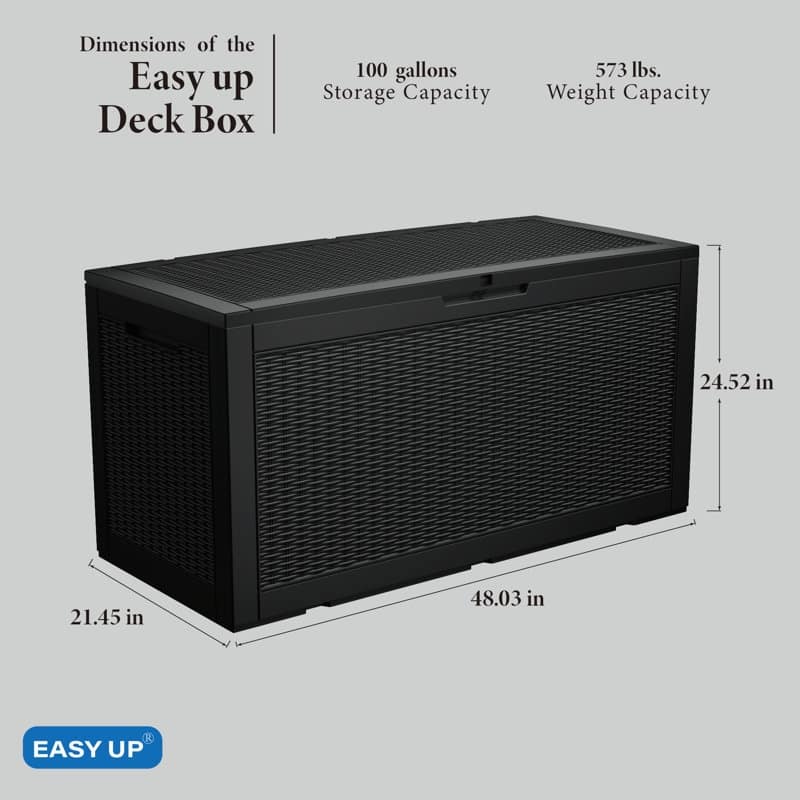 Outdoor Patio Storage Resin Lockable Deck Box