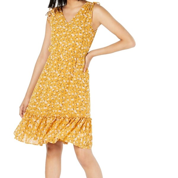 mustard yellow a line dress