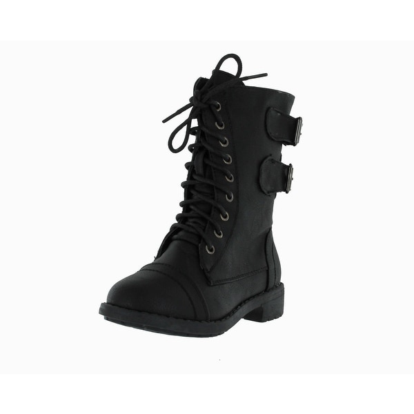 Girls Combat Lace Up Boots - Overstock 