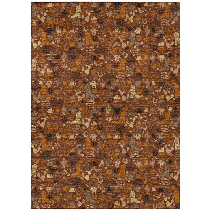 Machine Washable Indoor/ Outdoor Cowboy Dallas Chantille Rug