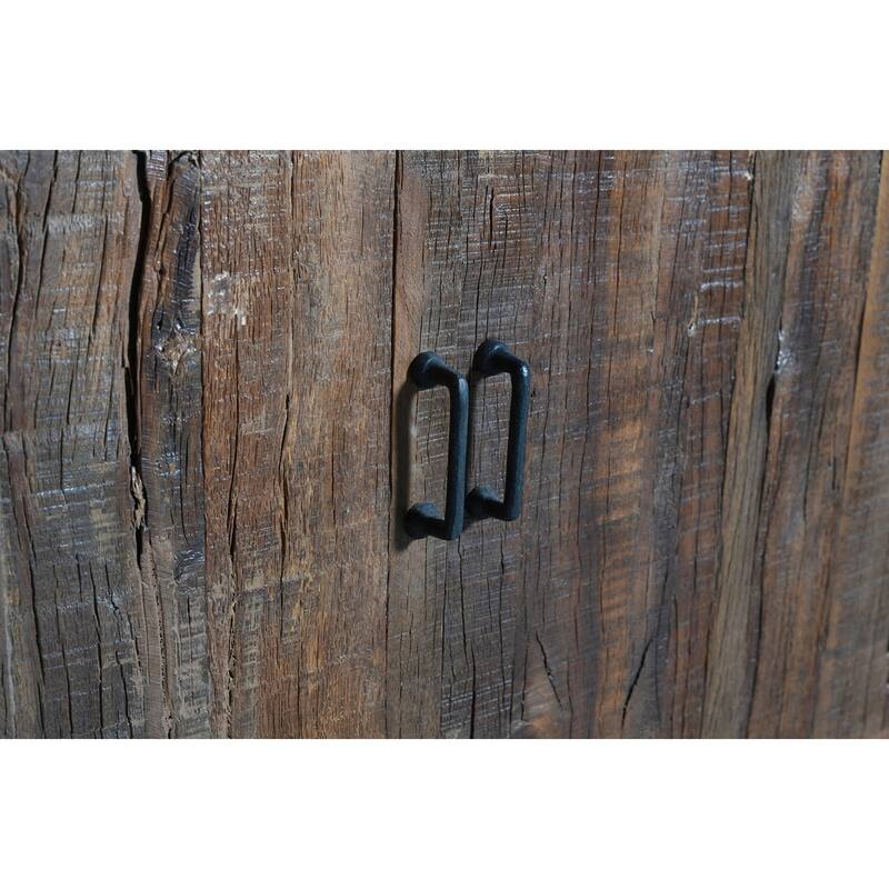 Wooden & Iron Sideboard w/4 Doors