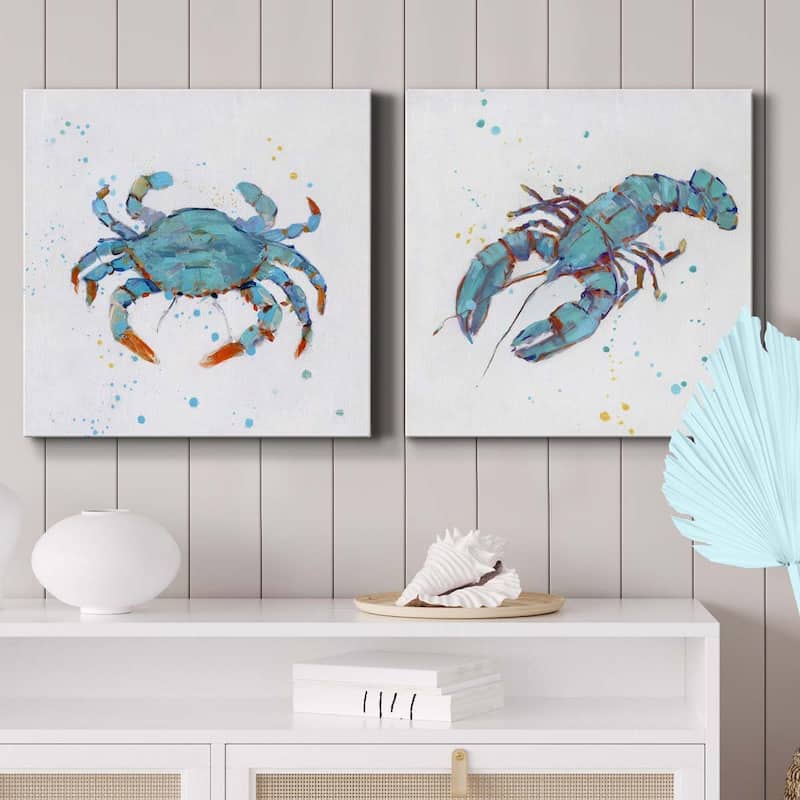 Bubbly Blue Crab-Premium Gallery Wrapped Canvas - Ready to Hang