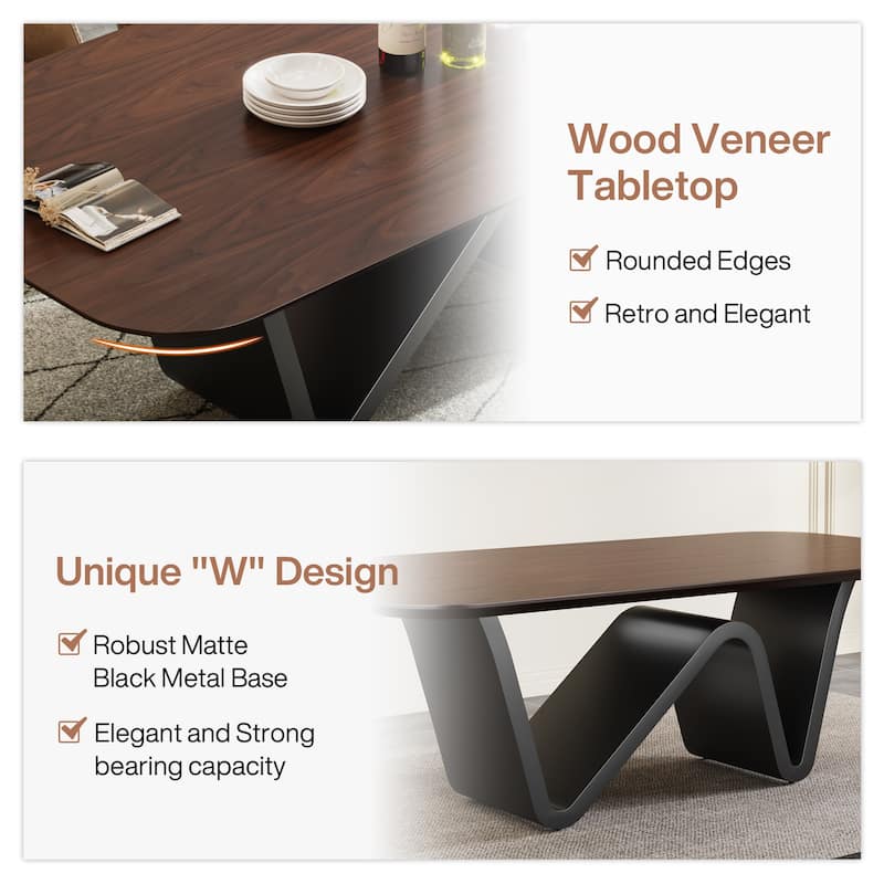 79" Modern Dining Table for 8 Rectangle Dining Table, Luxury White & Gold Kitchen Table with Sintered Stone