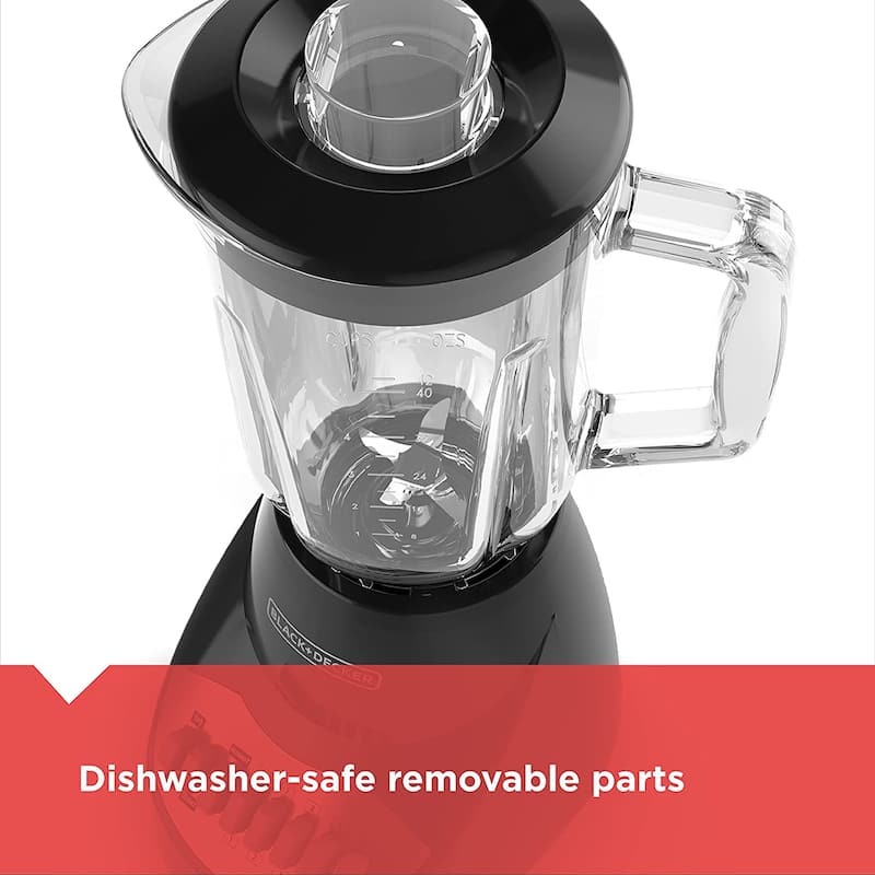 Black and Decker 5 Cup 10 Speed 550 Watt Glass Jar Blender in Black