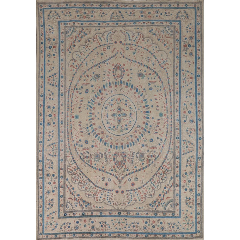 Tabriz Persian Area Rug Hand-Knotted Dining Room Wool Carpet - 7'9"x 11'2"