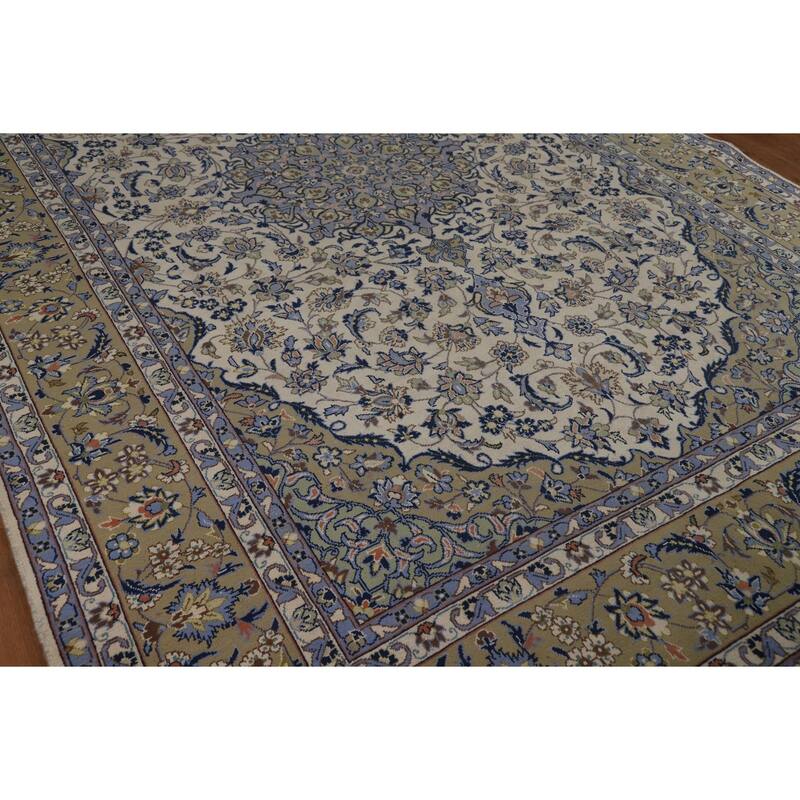 Traditional Kashan Persian Vintage Area Rug Handmade Wool Carpet - 8'0" x 12'3"