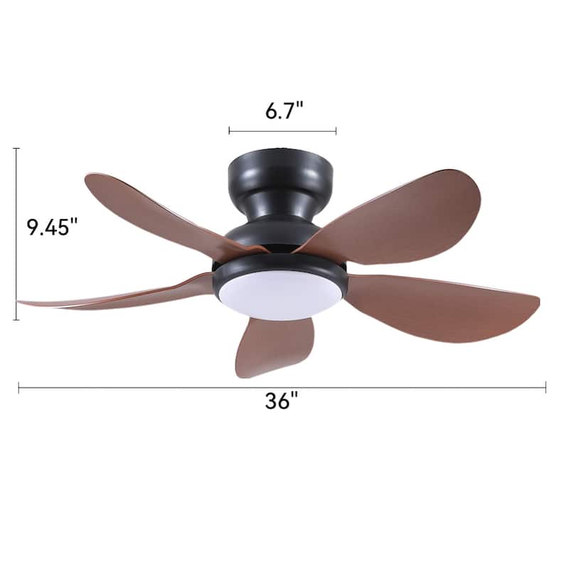 32/36/46/52 inches Low Profile Ceiling Fan with Light and Remote for Living Room Bedroom Kid's Room Patio