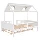 preview thumbnail 18 of 24, Full Size House Bed Wood Bed With Twin Size Trundle,Sturdy Construction for Bedroom