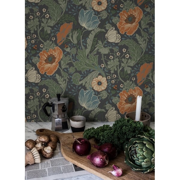 A-Street Prints Anemone Multicolor Floral Wallpaper