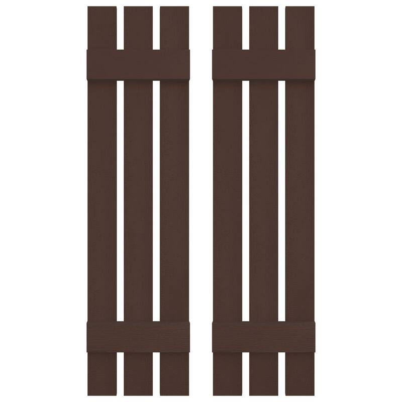 Builders Edge, Standard Three Board Spaced, Board-n-Batten Shutters, Includes Matching Installation Spikes (Per Pair)