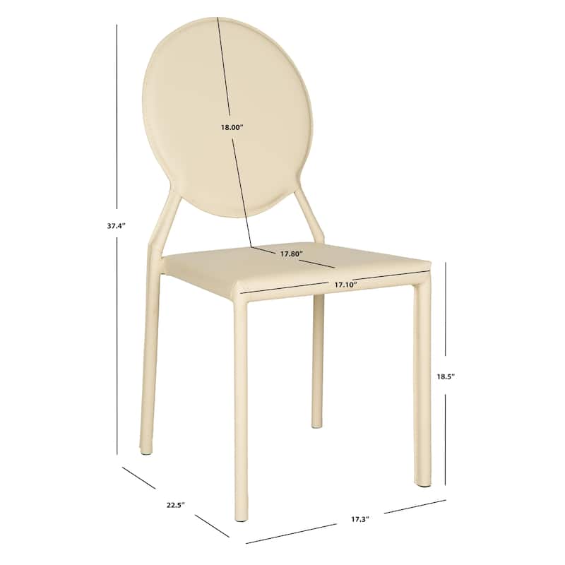 SAFAVIEH Gearldine Mid-Century White Dining Chair (Set of 2) - 17.3" x 22.5" x 37.4" - 17Wx23Dx37H